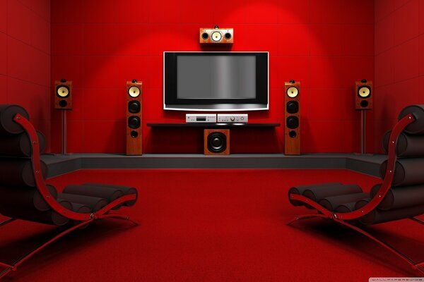 Recreation room in the scarlet bloom with TV