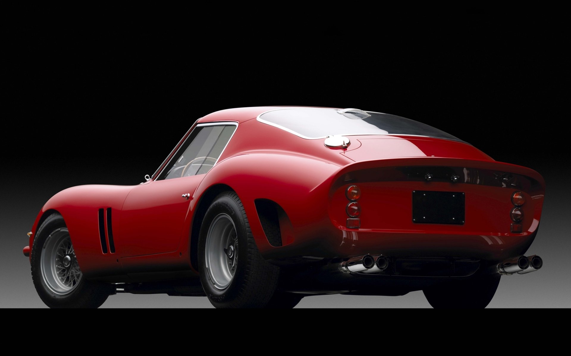 ferrari gto 1962 ferrari trp supersportwagen rot rückansicht klassisch schönes auto halbdunkel