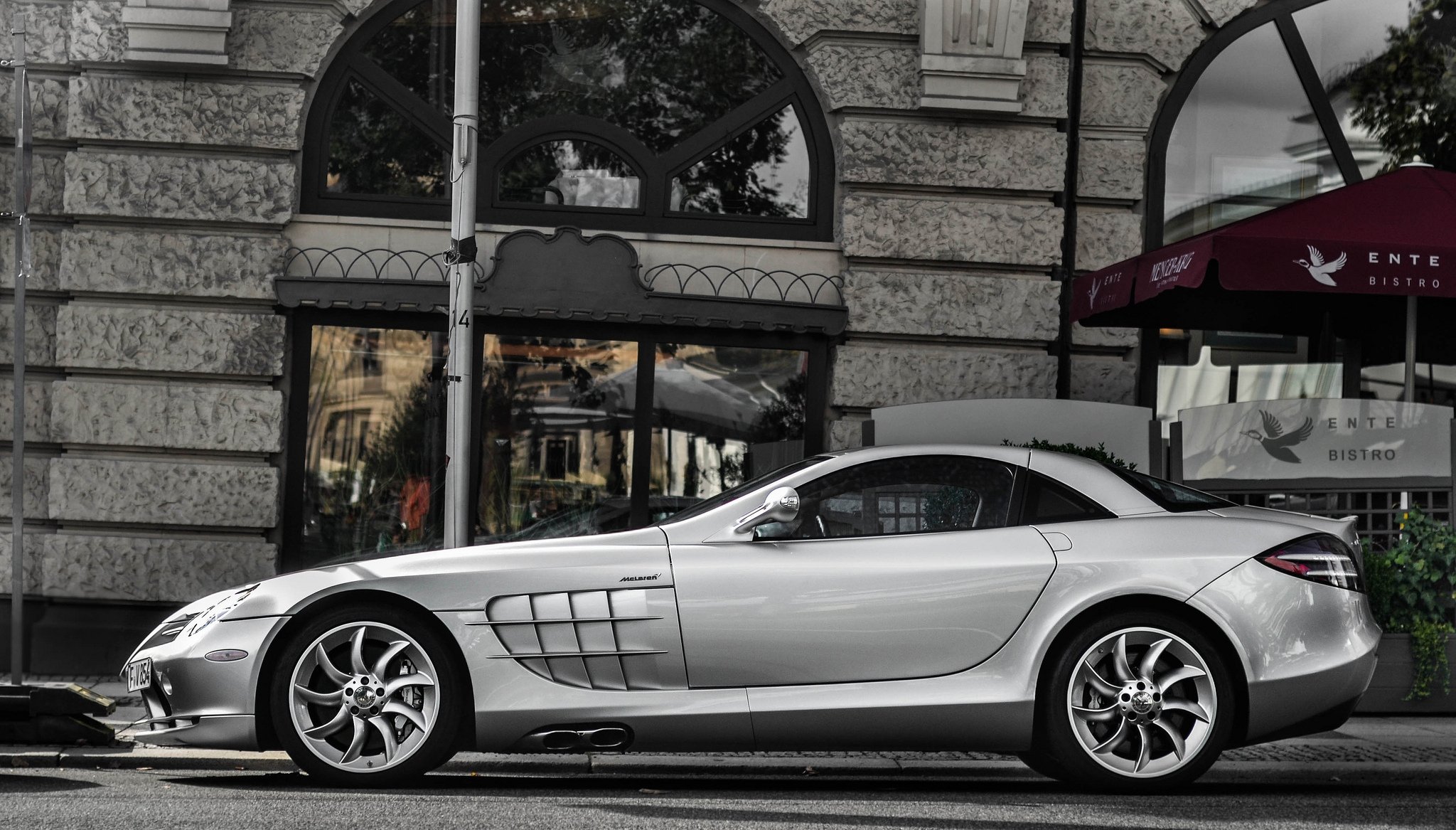 mercedes slr mclaren argent rue bâtiment mercedes mclaren rcr argent