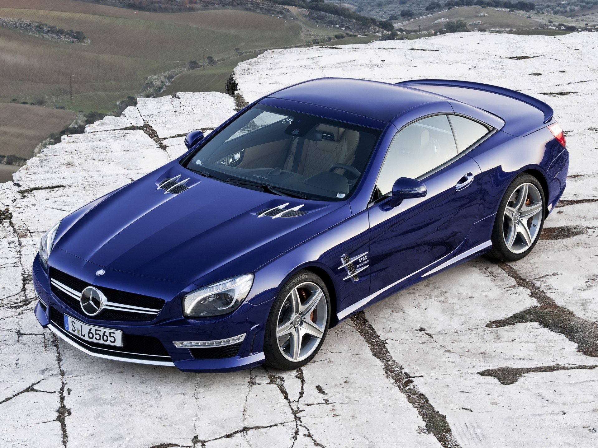 авто обои mecedes sl65 amg 2012 автомобиль мерседес бенз сл65 амг синий новый