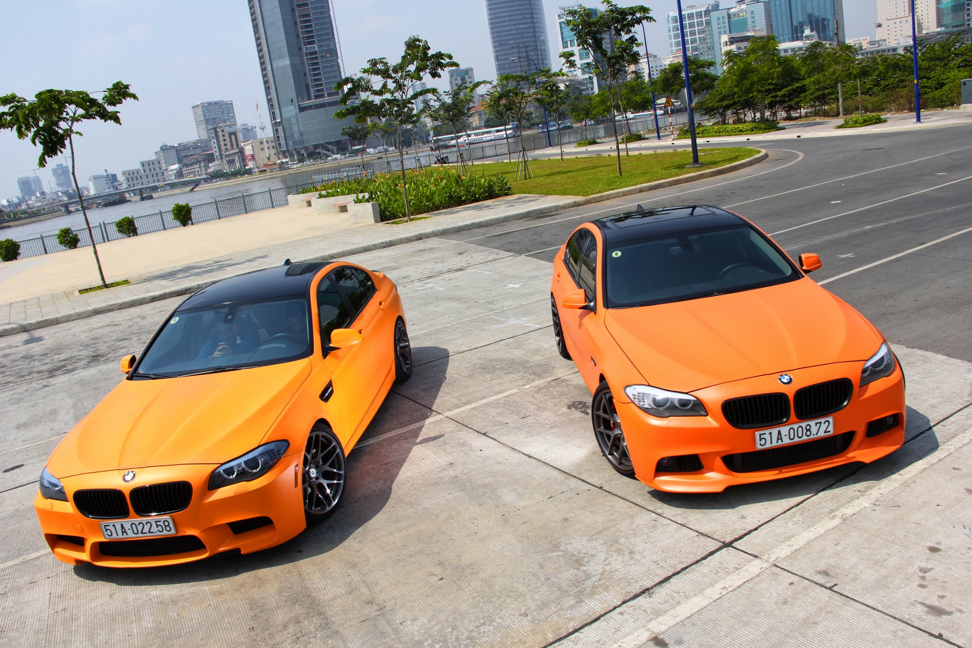 bmw m5 f10 mat orange tuning ville