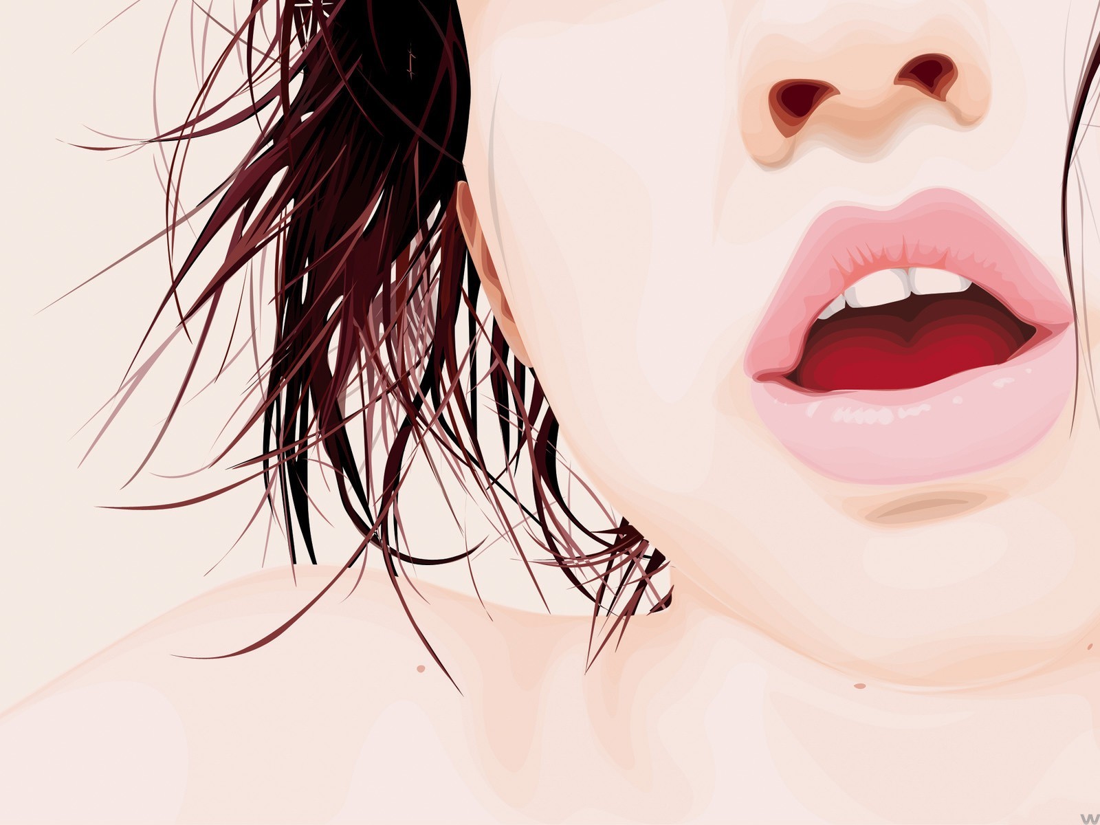 vector lips hair