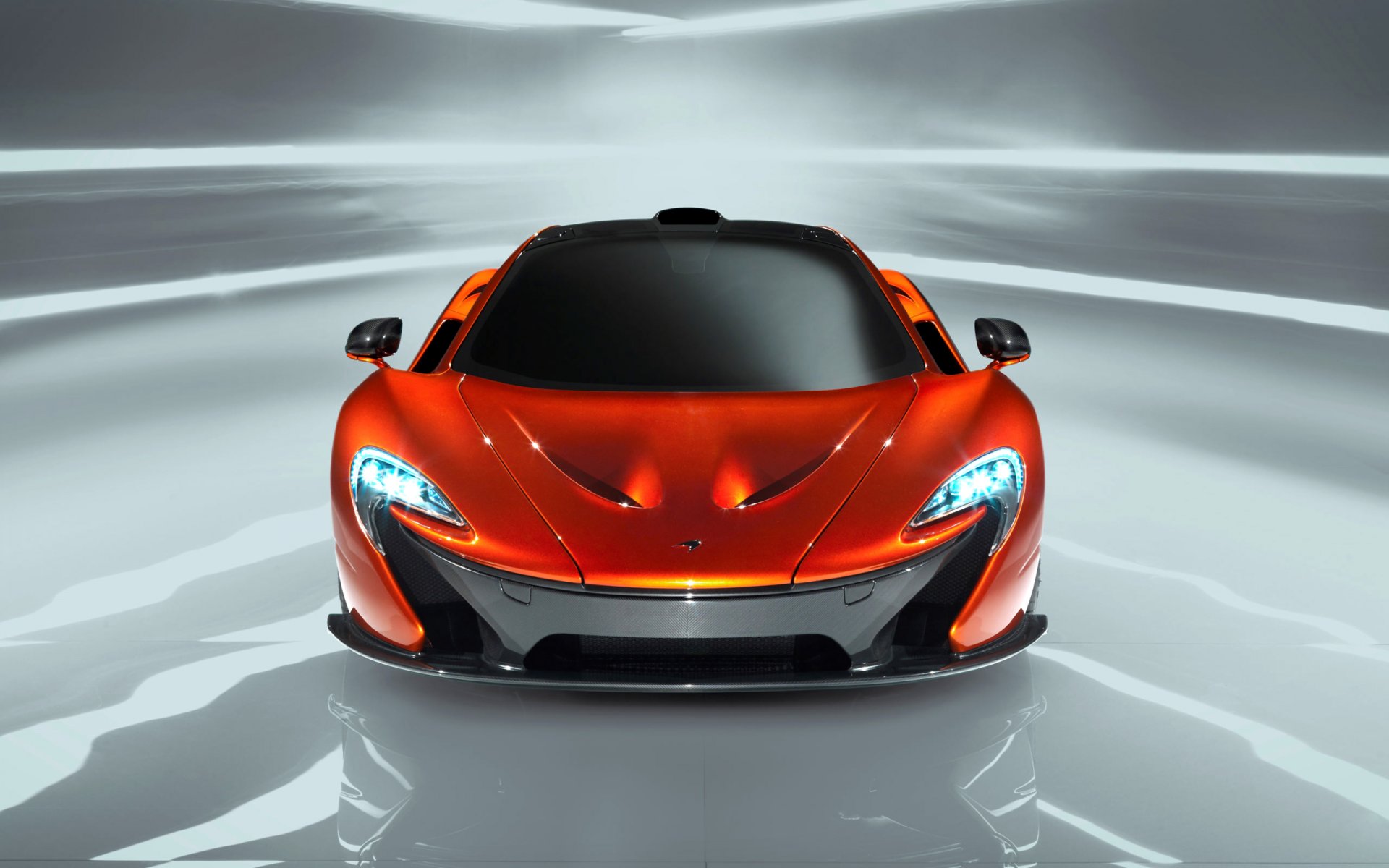 mclaren р1 авто машина оранжевый передок фары капот спорткар