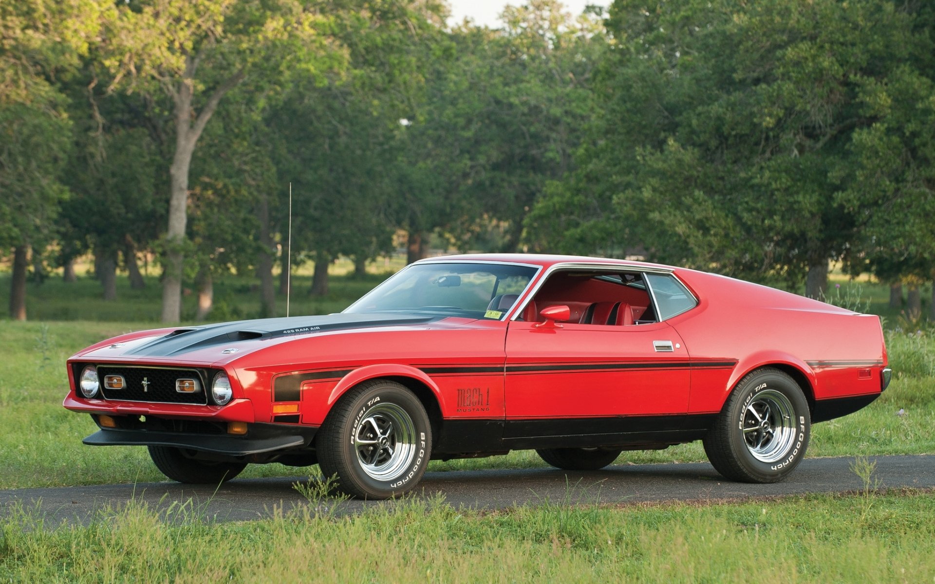 ford mustang mach 1 1971 rojo delantero coche del músculo coche del músculo