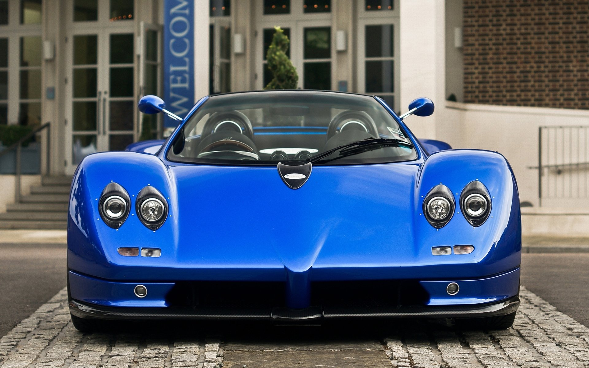 pagani zonda s 7.3 roadster pagani zonda supercar bleu avant arrière-plan