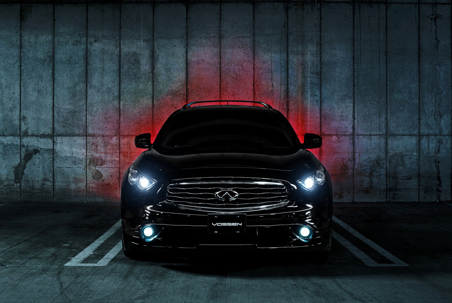 infiniti fx 35 s vossen negro frente infiniti aparcamiento