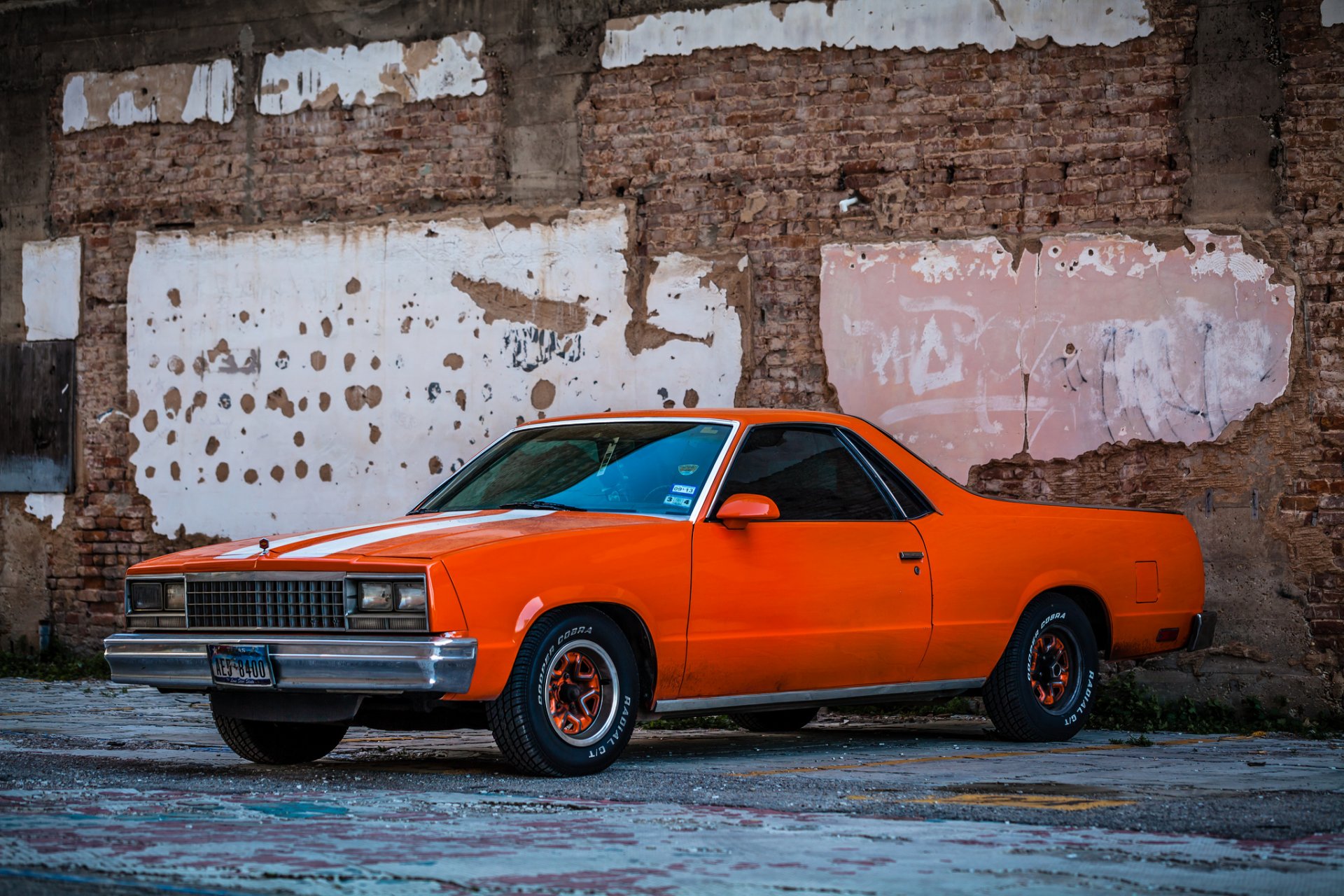 chevrolet el camino coche retro calle pared