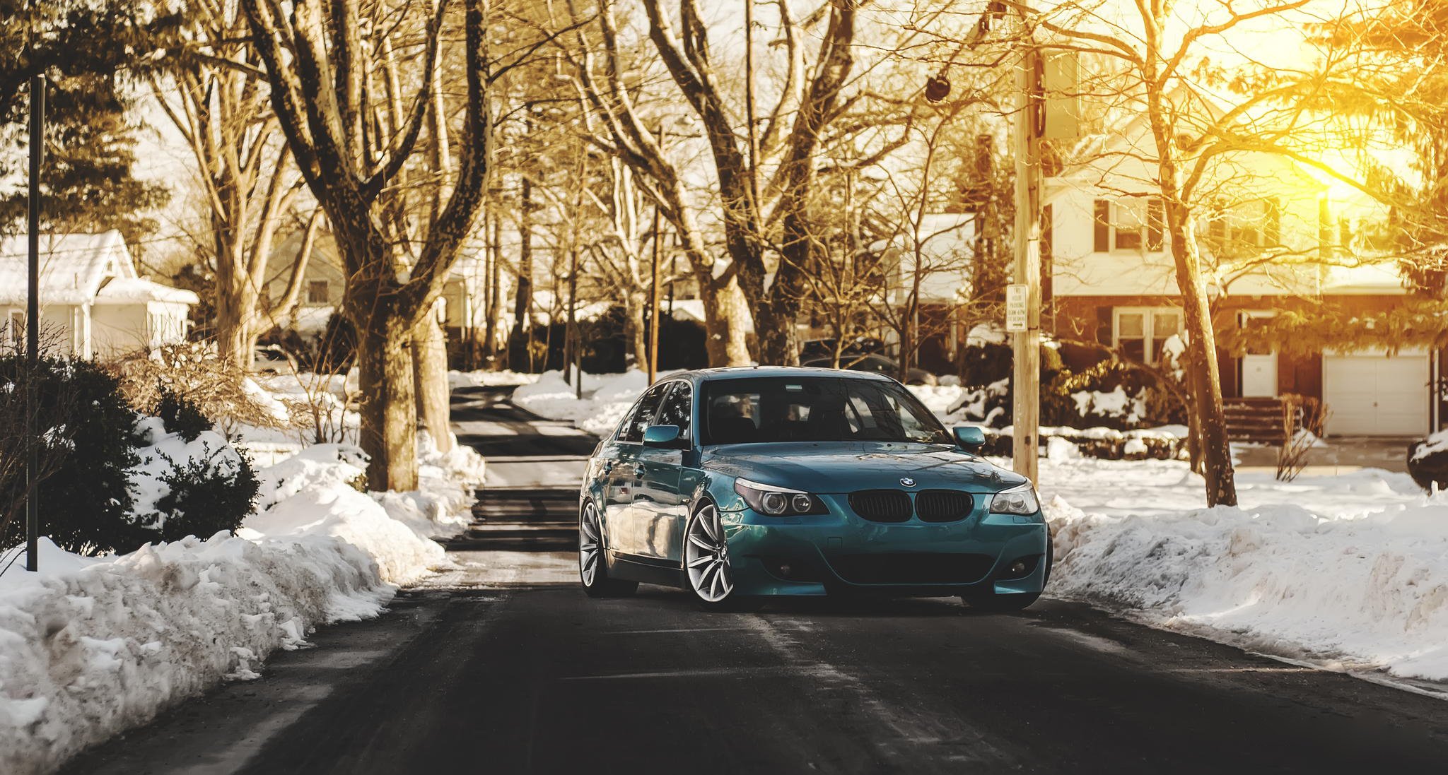 bmw e60 528i m5 bleu position vert tuning