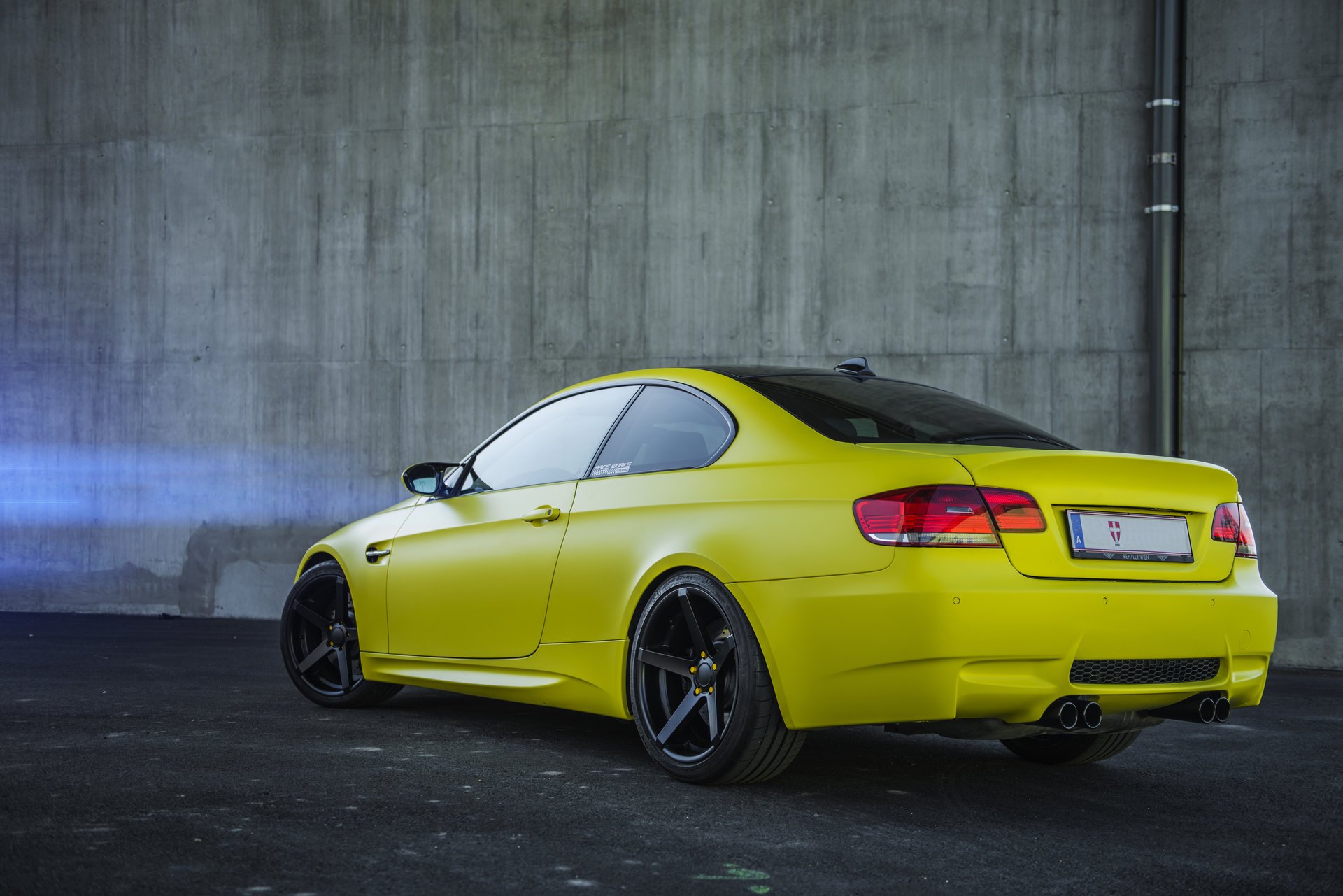 bmw e92 m3 cóncavo profundo bmw tuning amarillo llantas trasero parachoques