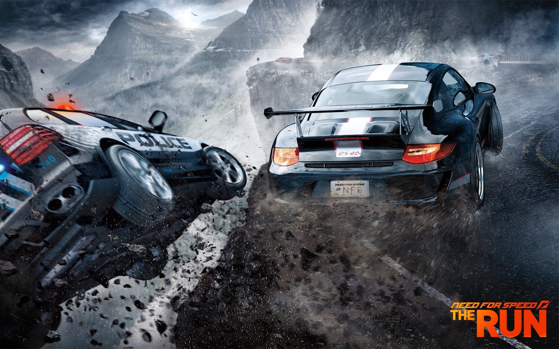 need for speed the run canyon montagnes police porsche coureur