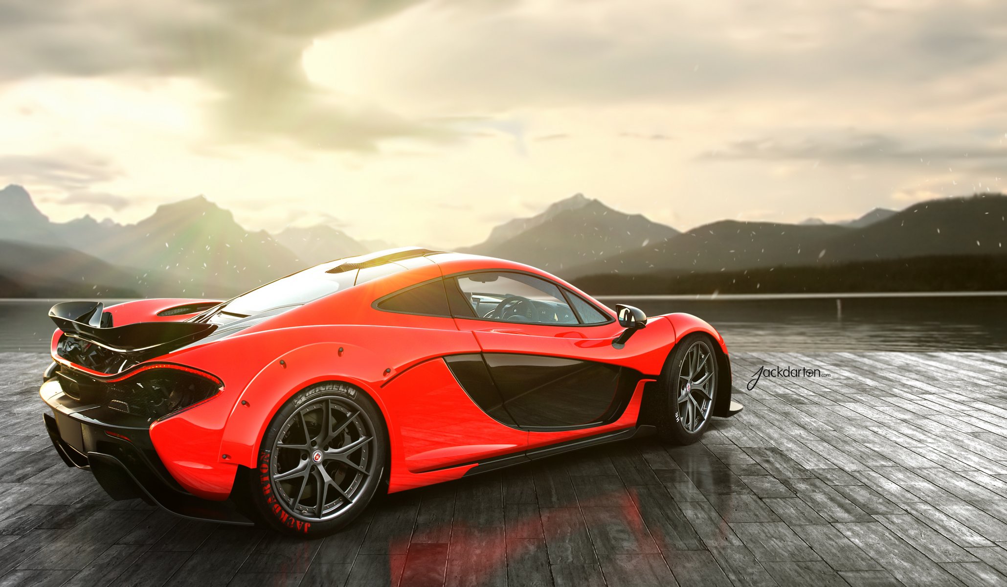 mclaren p1 rojo trasero