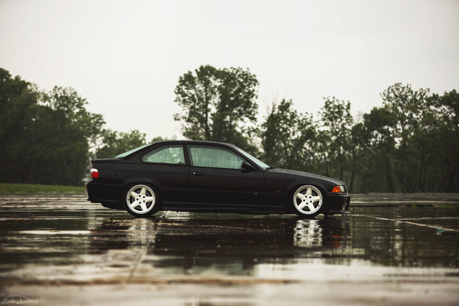 bmw m3 e36 czarny bmw coupe czarny deszcz