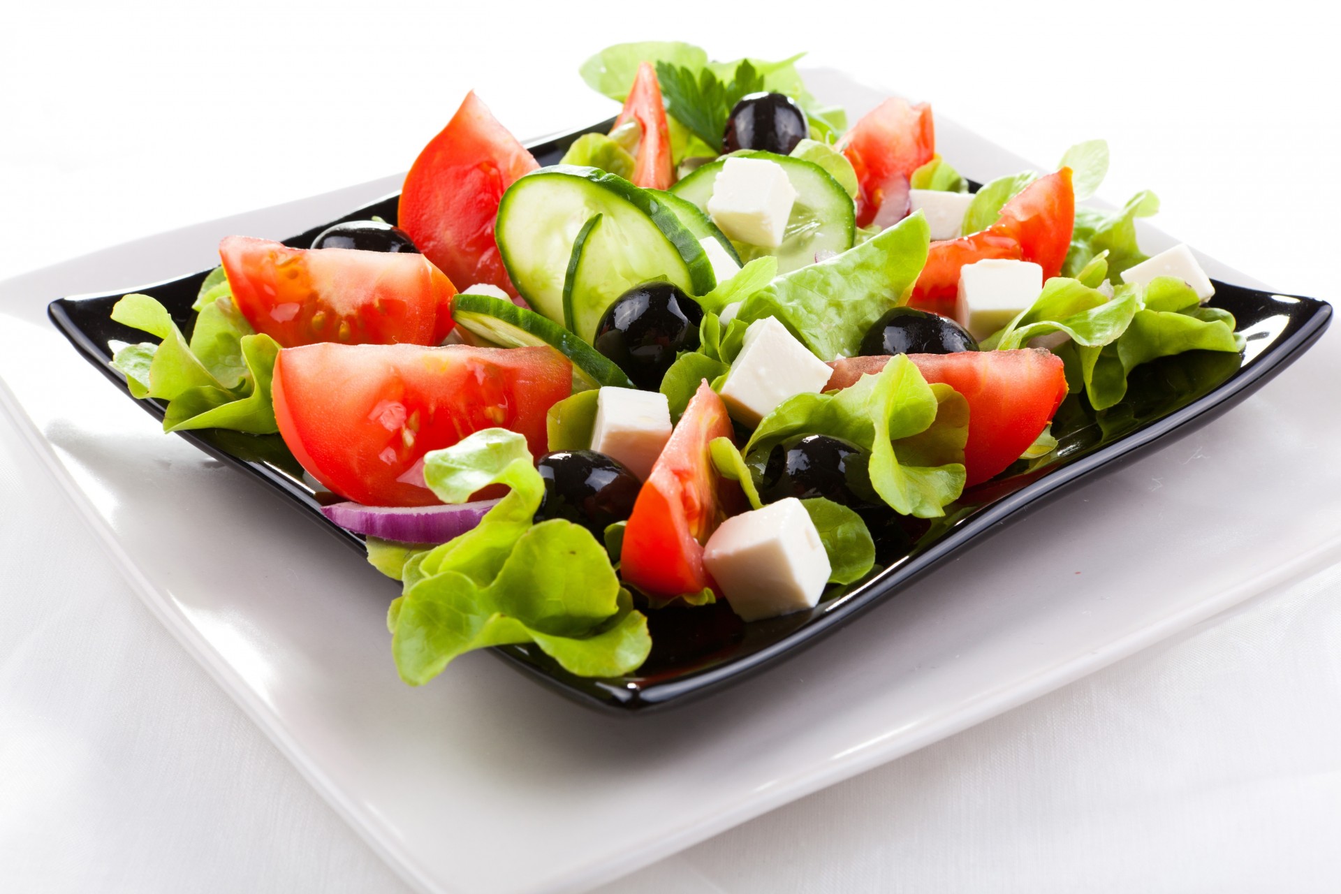 oignon olives salade grec concombres fromage