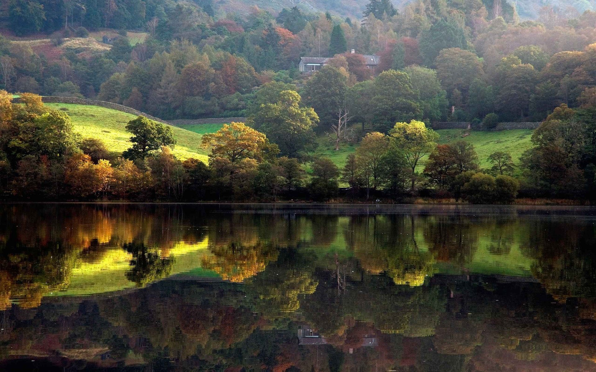 naturaleza casa árboles paisaje bosque río orilla