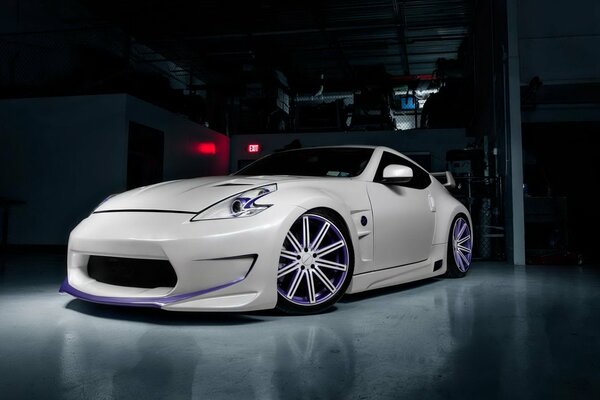 Stylish tuned Nissan in the showroom