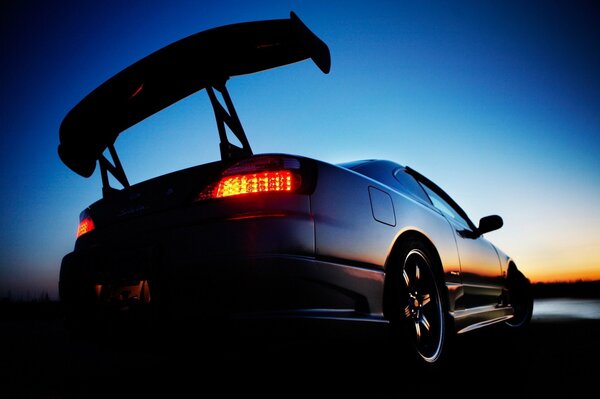 Nissan Sylvia and a beautiful sunset