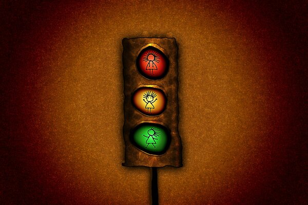 Traffic light, three types of action