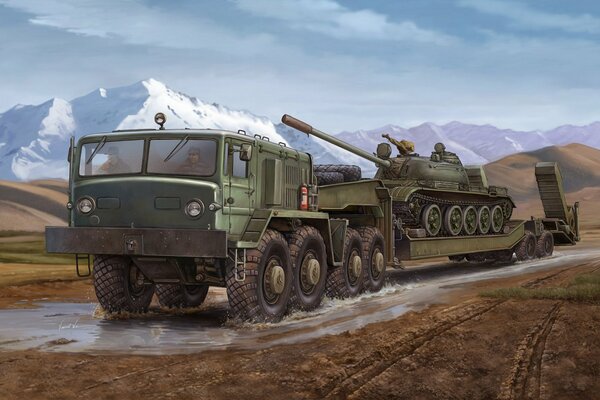 Ruso transportador tractor maz-537 militar