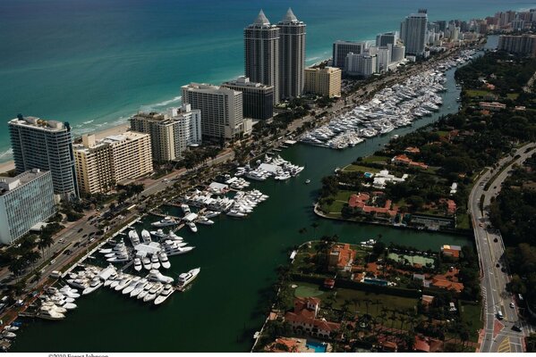 Vista de pájaro de Miami