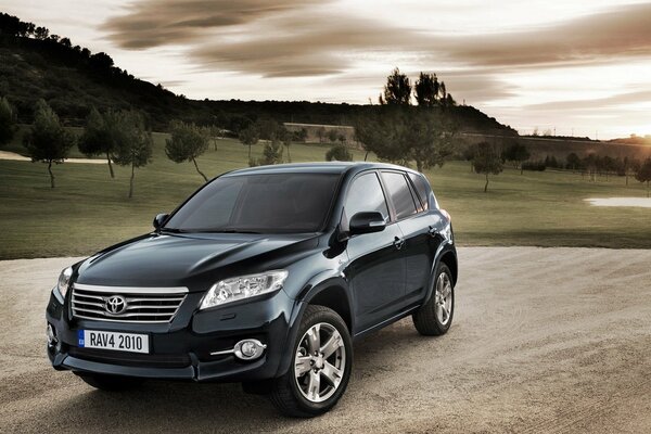 Toyota Rav4 on a rural road