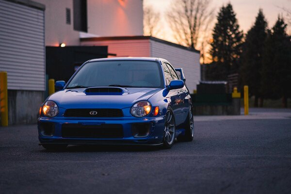 Subaru blue car