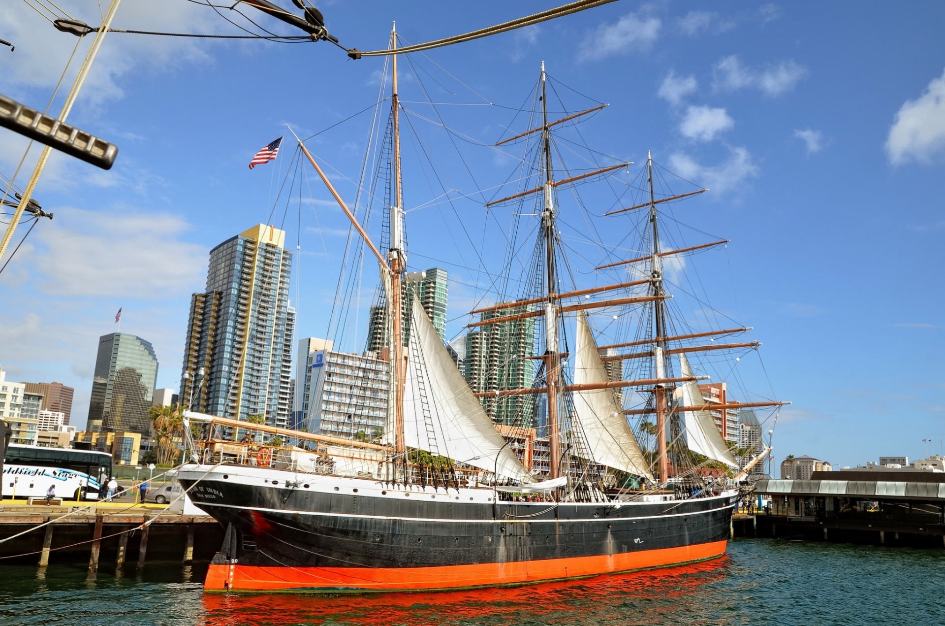 californie étoile de l inde musée barque quai voilier san diego