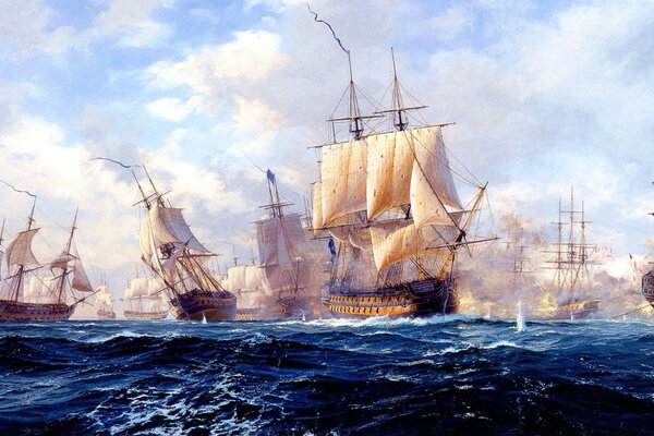 Fierce battle at sea