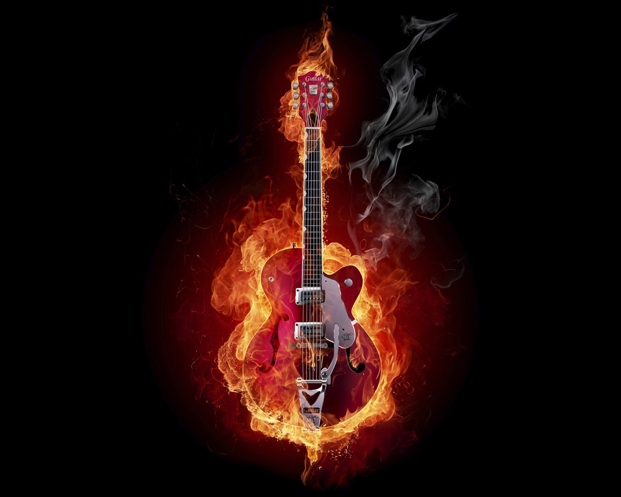 feuer rauch gitarre