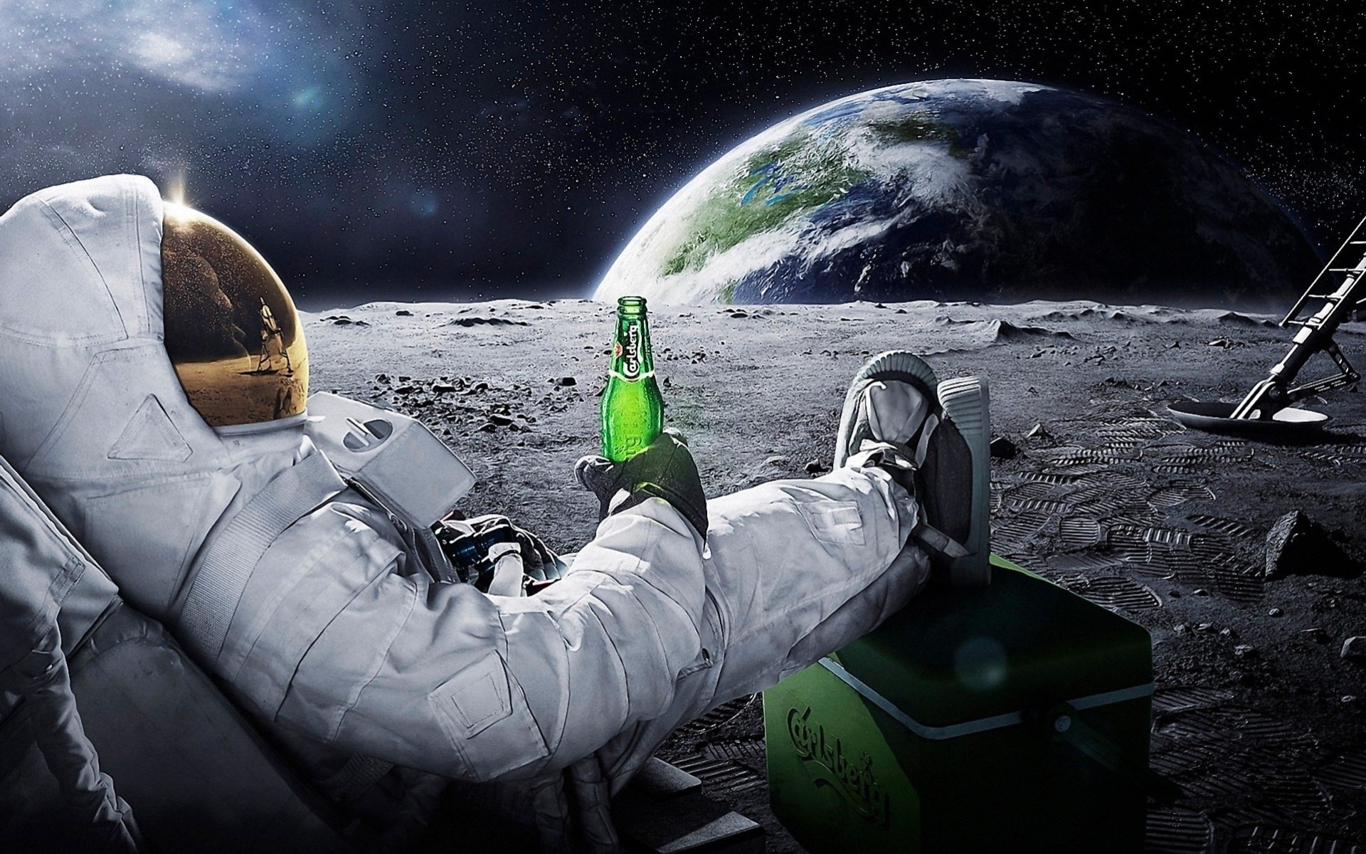 spazio birra astronauta luna