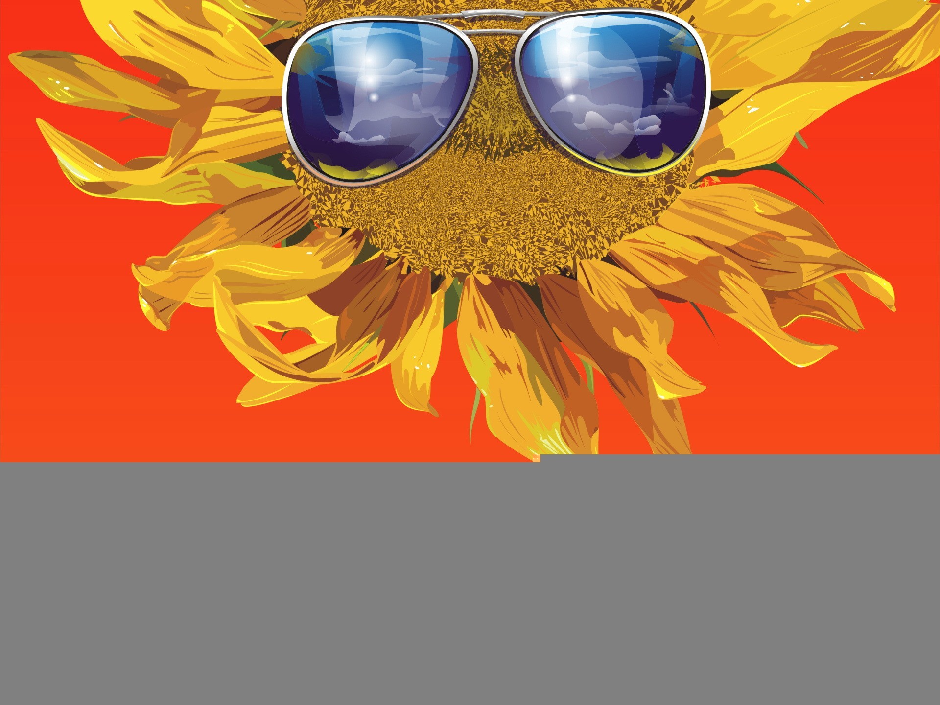 girasol gafas vector naranja