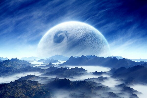 Himmel Planet Fantasie Landschaft blau