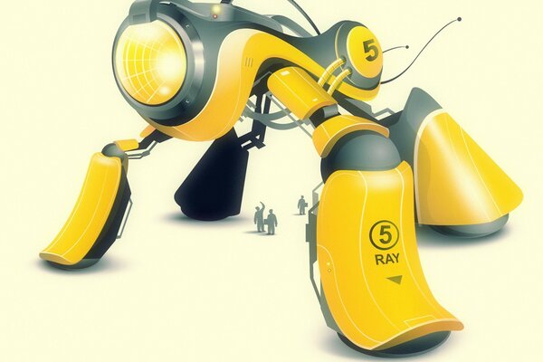 Yellow robot on four legs