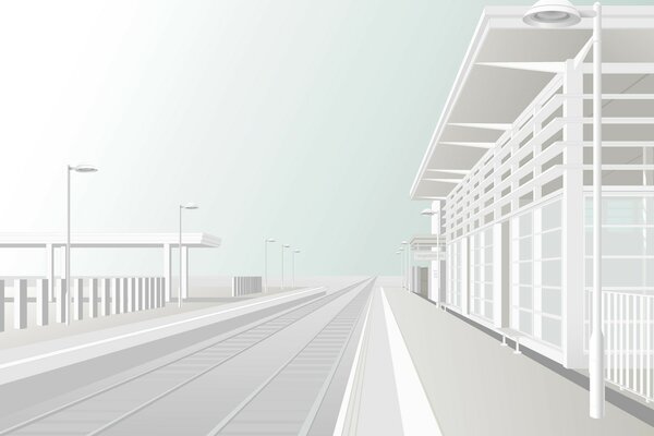 Vector image. White Station