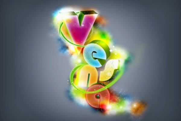 Spring typography of multicolored letters