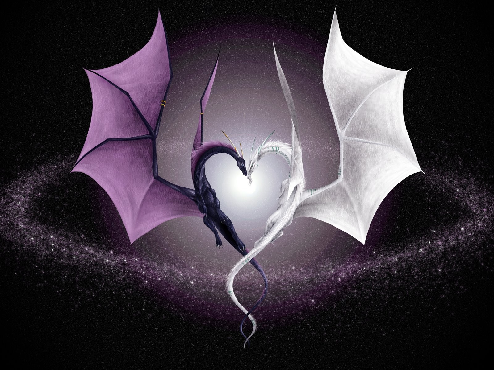 amoureux dragon fantaisie amour coeur valentine dragons