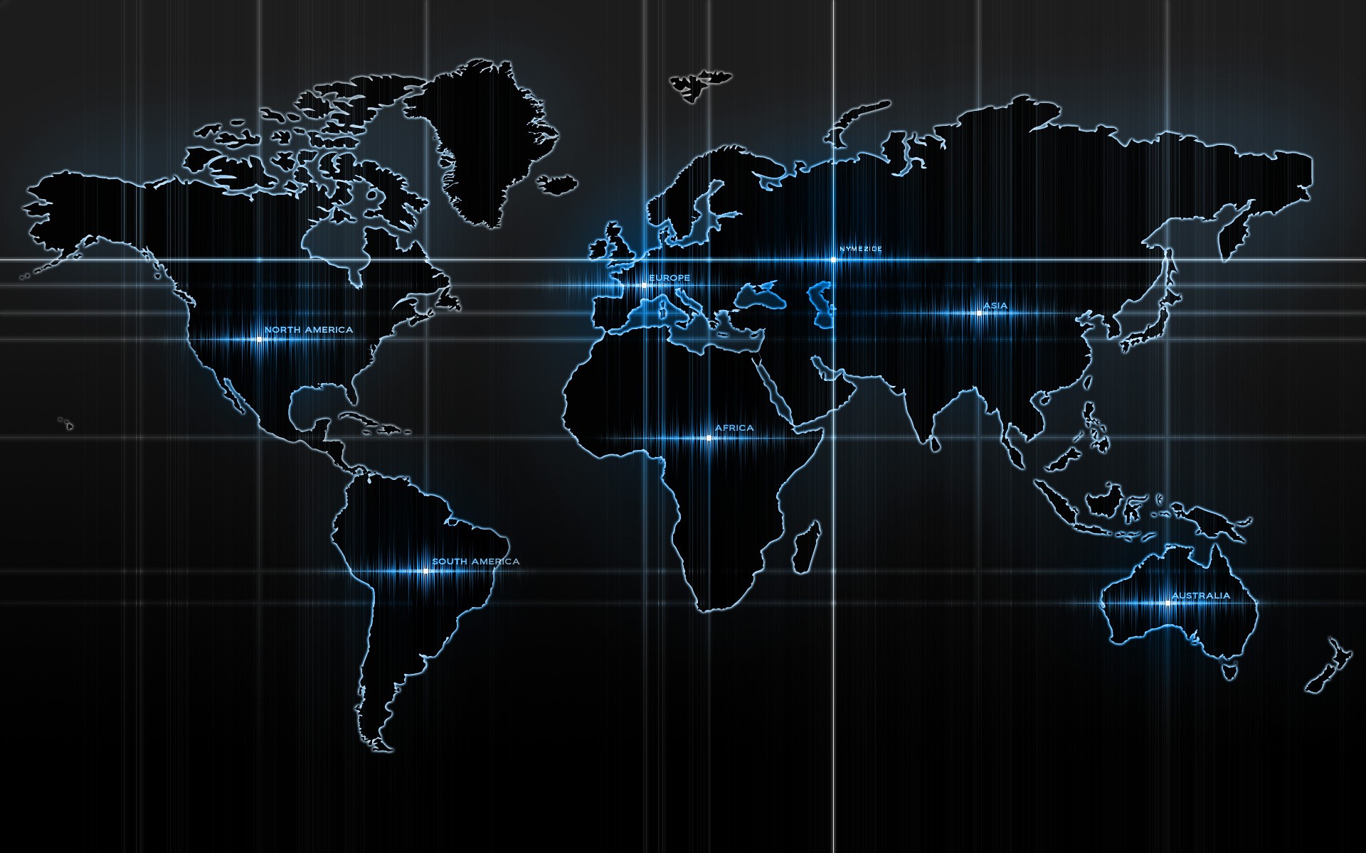 mapa mapa del mundo continente rayas resplandor carta azul