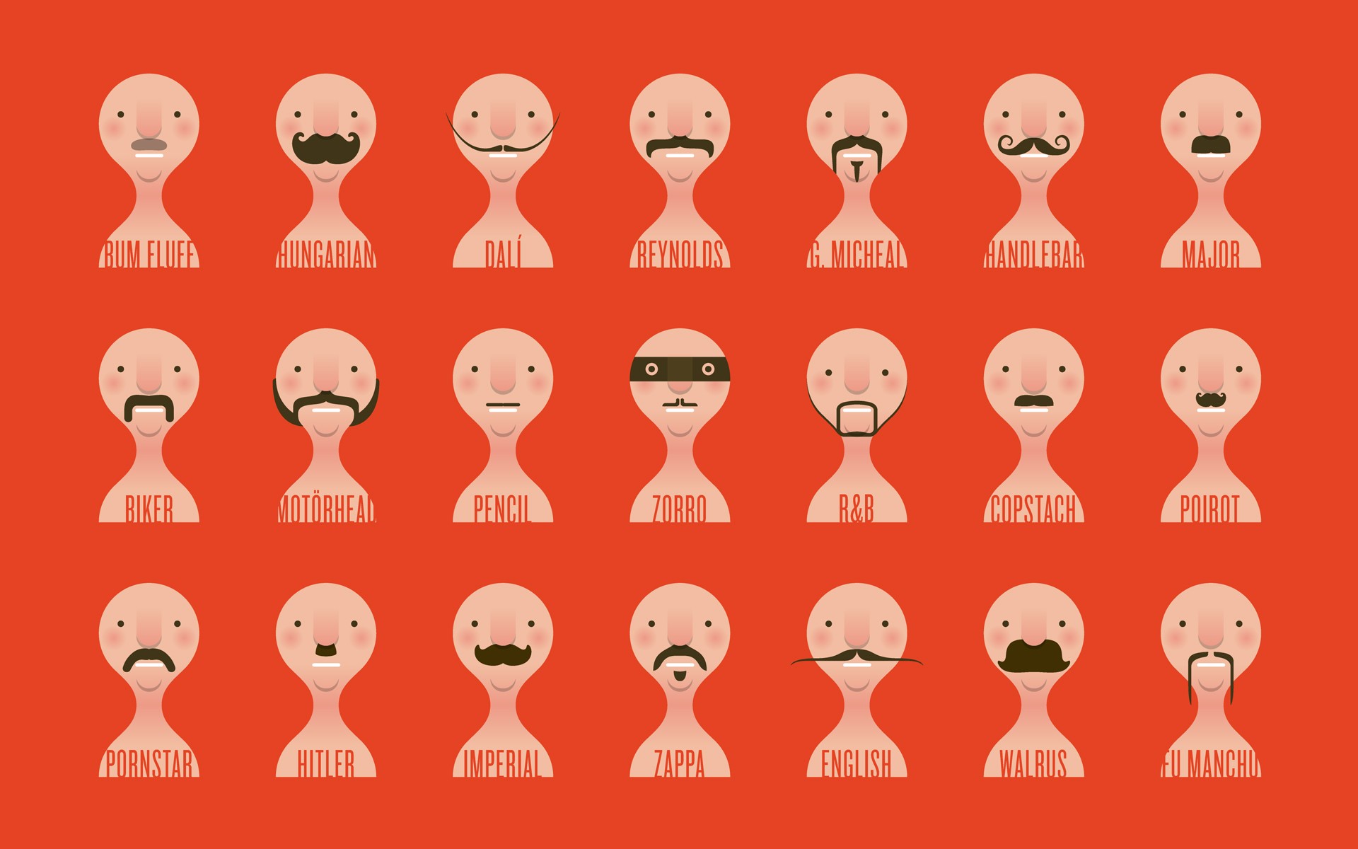 minimalisme moustache visage