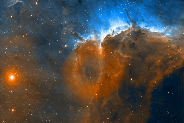 Mysterious beauty of the nebula in space