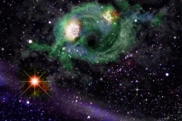 Planets in the cosmos on the background of the galaxy