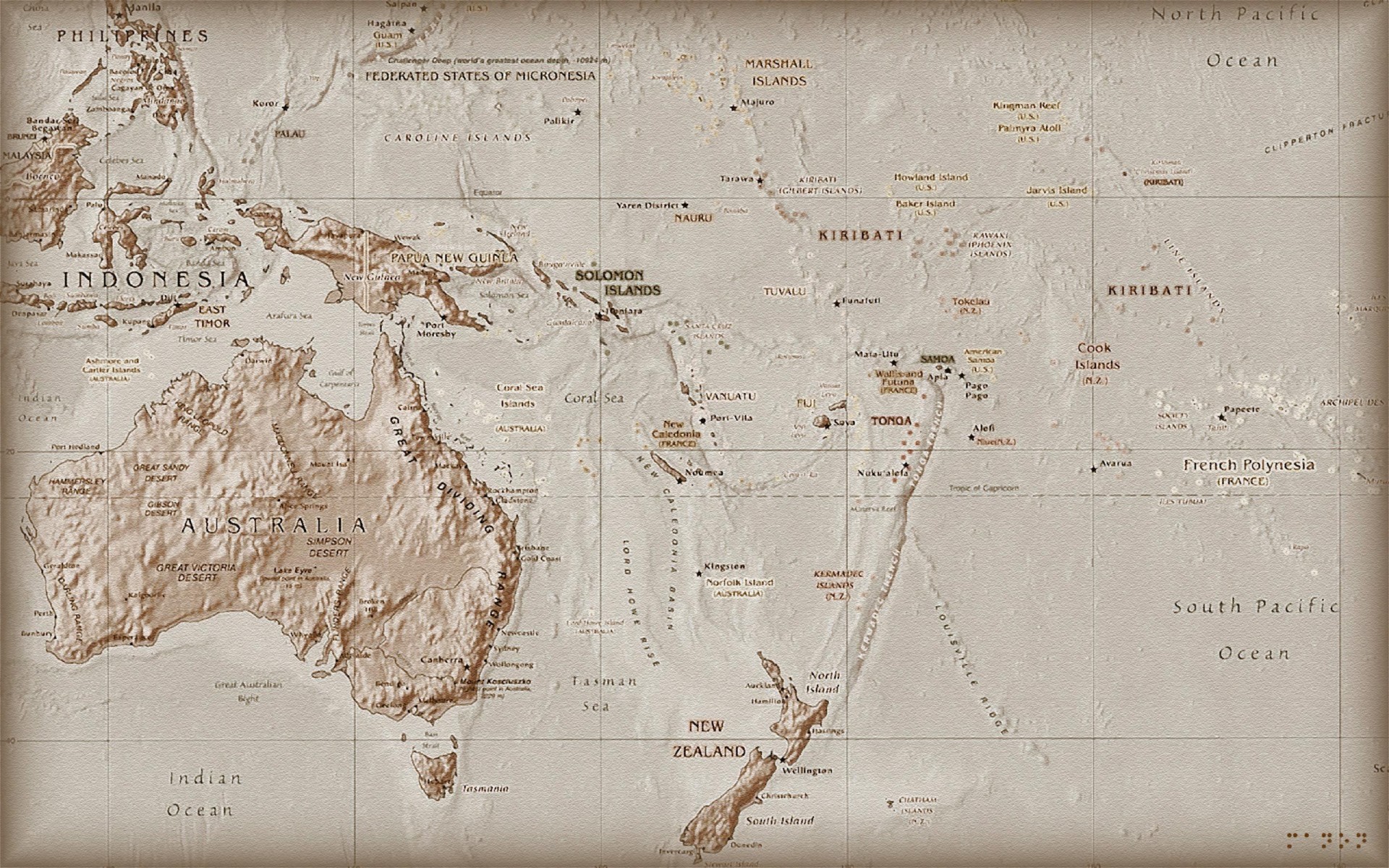 carte vue de dessus antique australie et tout ce qui est à proximité