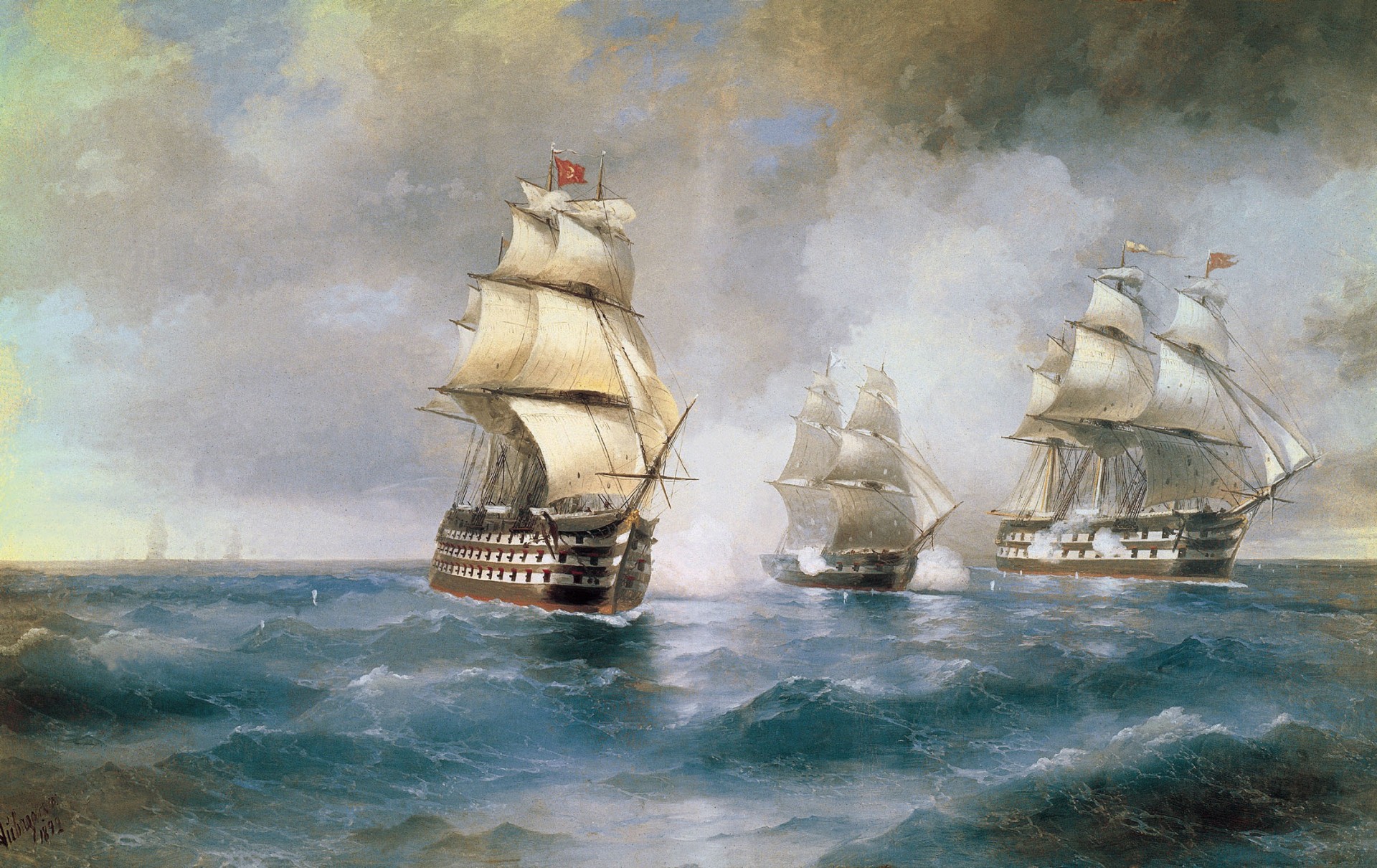 aivazovsky pattern painting ships sea