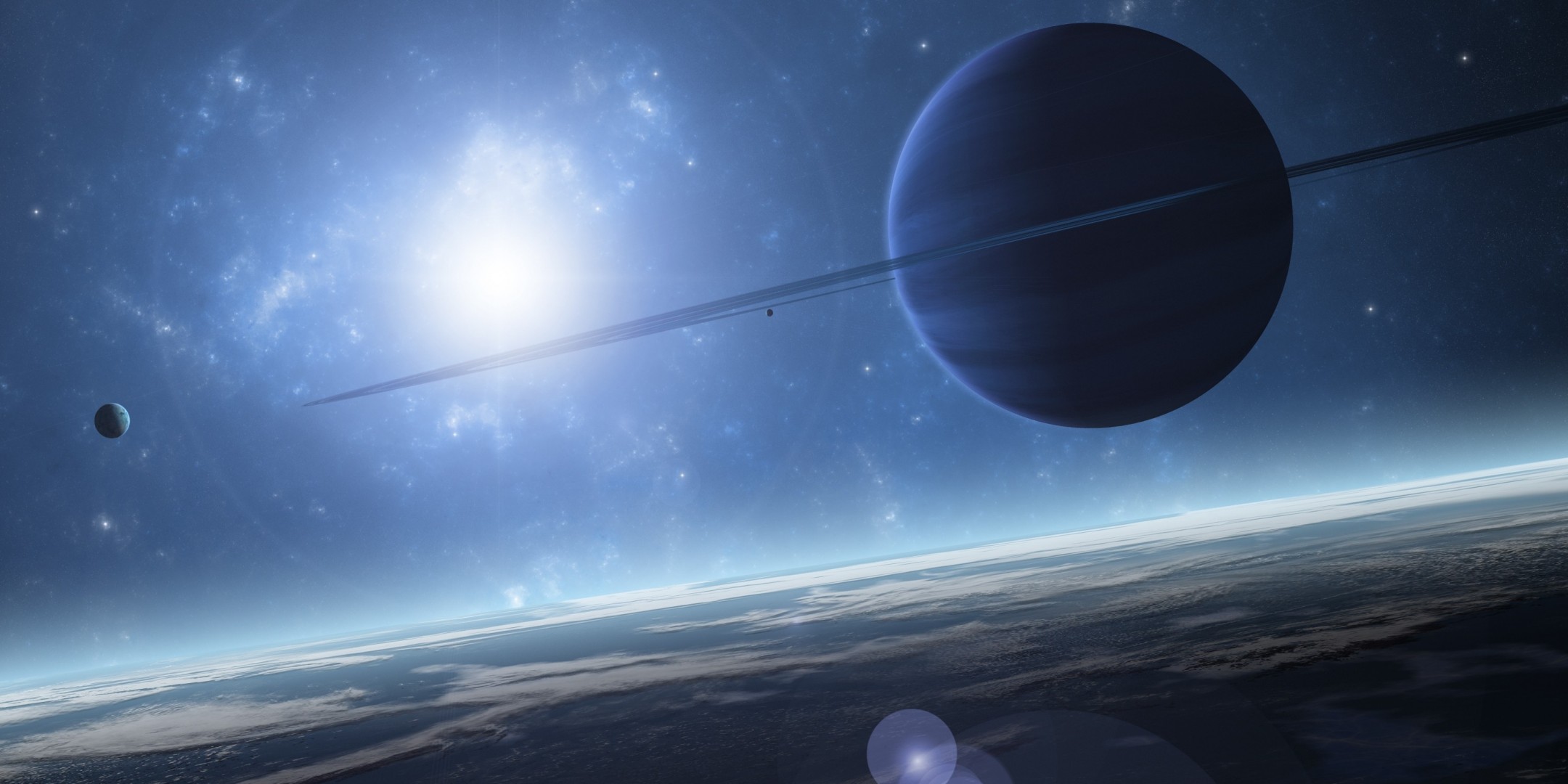 planet licht fantasie atmosphäre raum blau