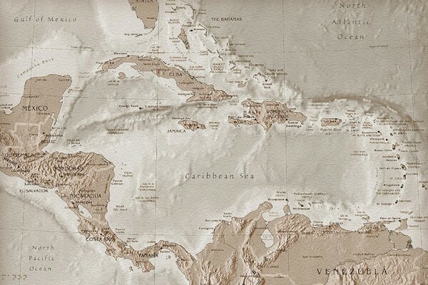 Mapa antiguo del Caribe