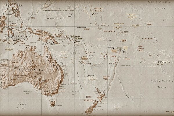 Carte ancienne représentant le continent de l Australie