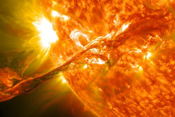 Strong emissions of matter on the sun