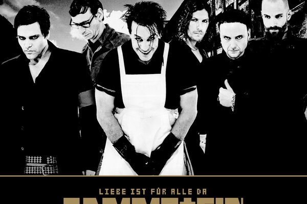 Schwarz-Weiß-Albumcover der Band rammstein