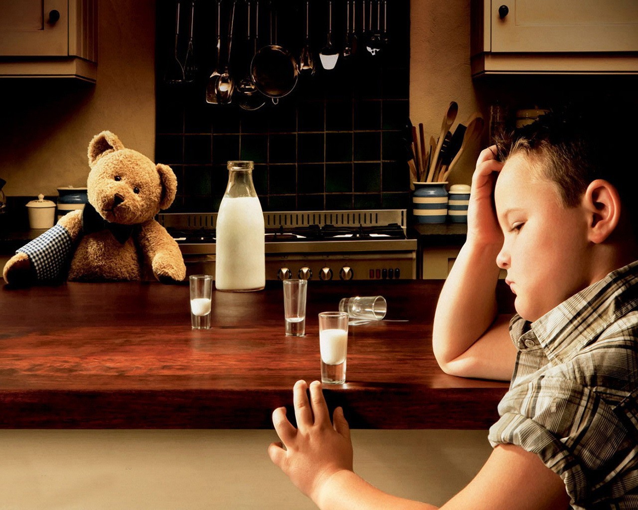 milk bear sadness child