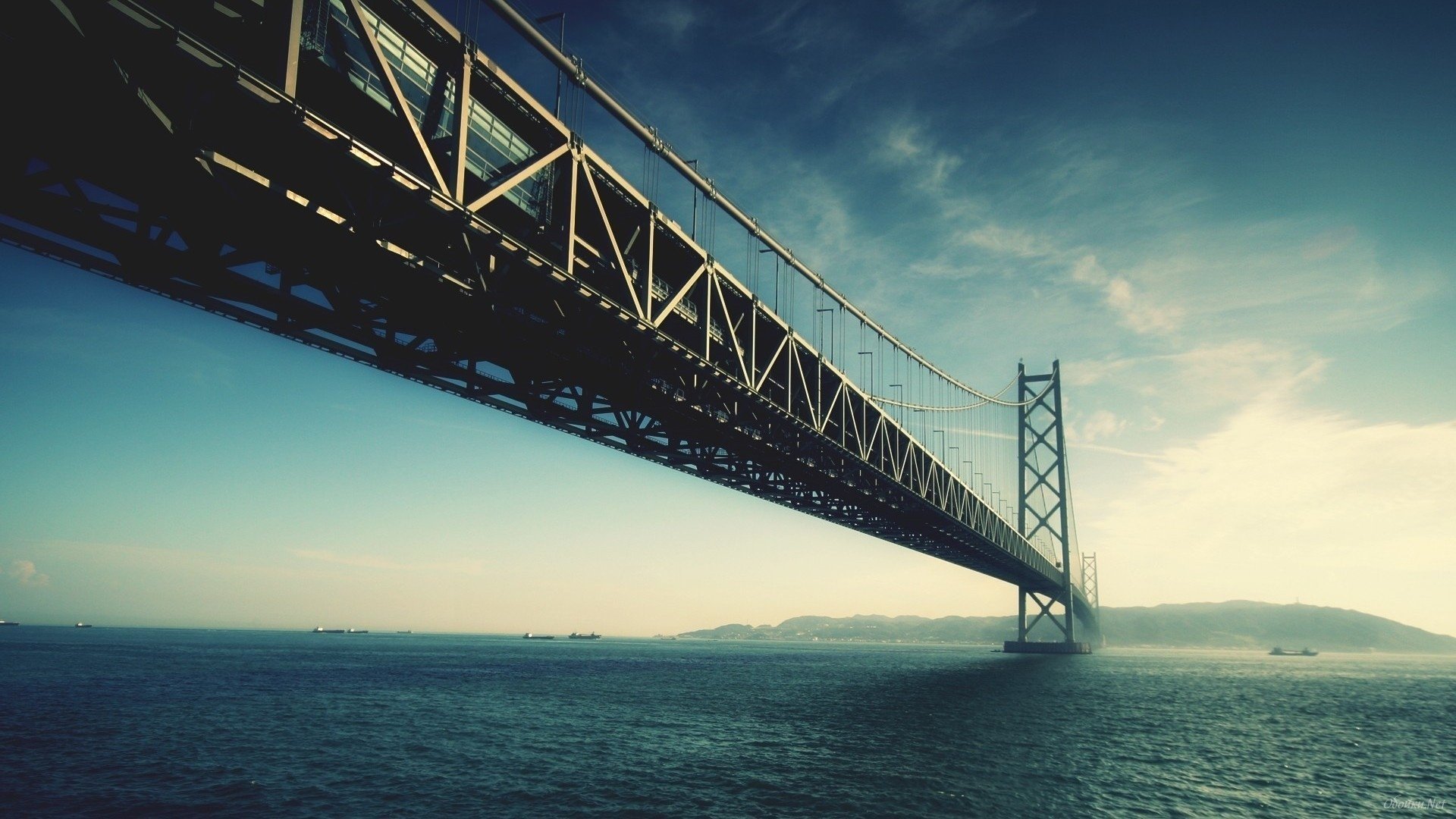 puente agua cielo nubes