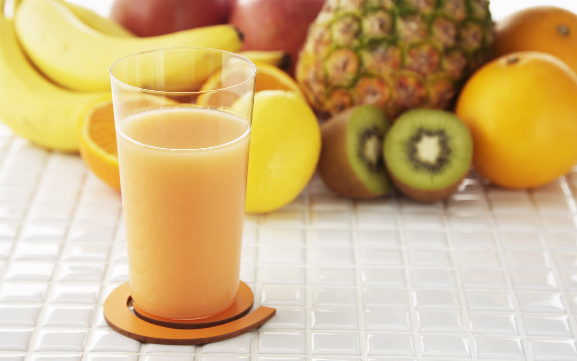 fruta naranja plátano comida manzana kiwi piña jugo