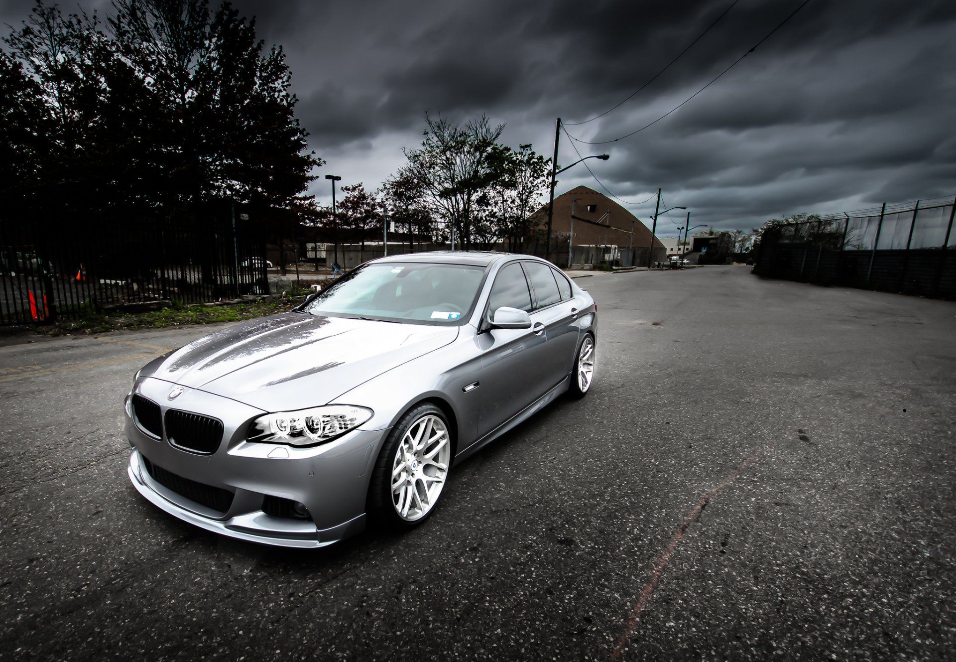 bmw f10 silver bmw silver front view reflection